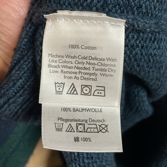 Eddie Bauer size large navy long sleeve quarter zip mock neck sweater - Picture 6 of 8